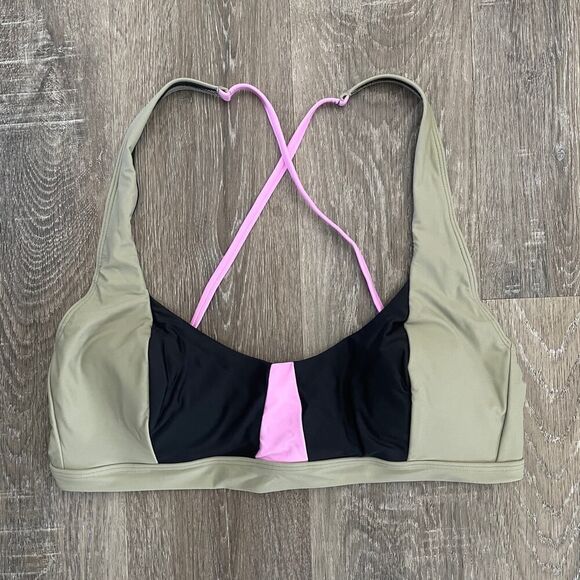 NWT Prana Tulum Bikini Top in Black Color Block - Size: Large - Picture 2 of 9